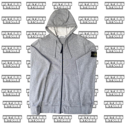 Stone Island Grey Zip-Up Hoodie