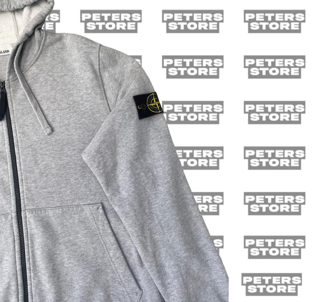 Stone Island Grey Zip-Up Hoodie