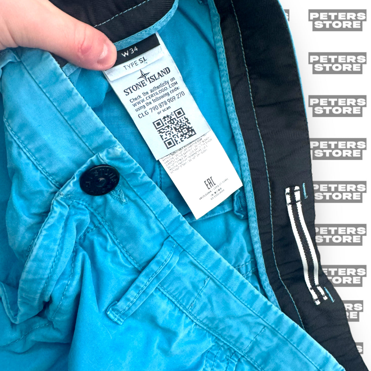 Stone Island Blue Cargo Shorts