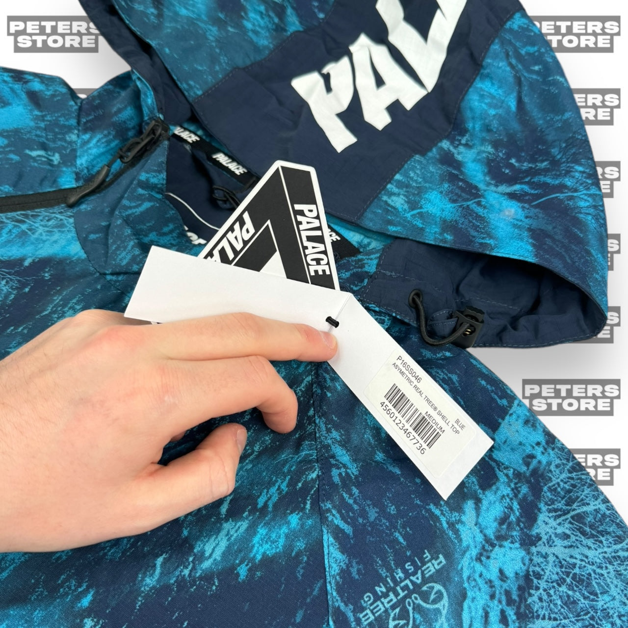 PALACE ASYMETRIC REAL TREE SHELL TOP BLUE