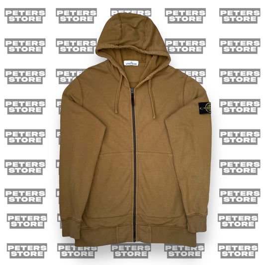 Stone Island Khaki Zip-Up Hoodie