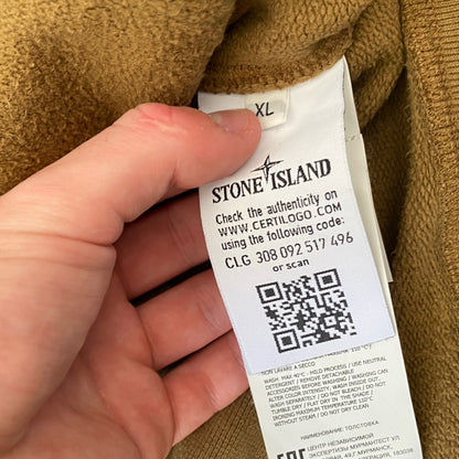 Stone Island Khaki Zip-Up Hoodie