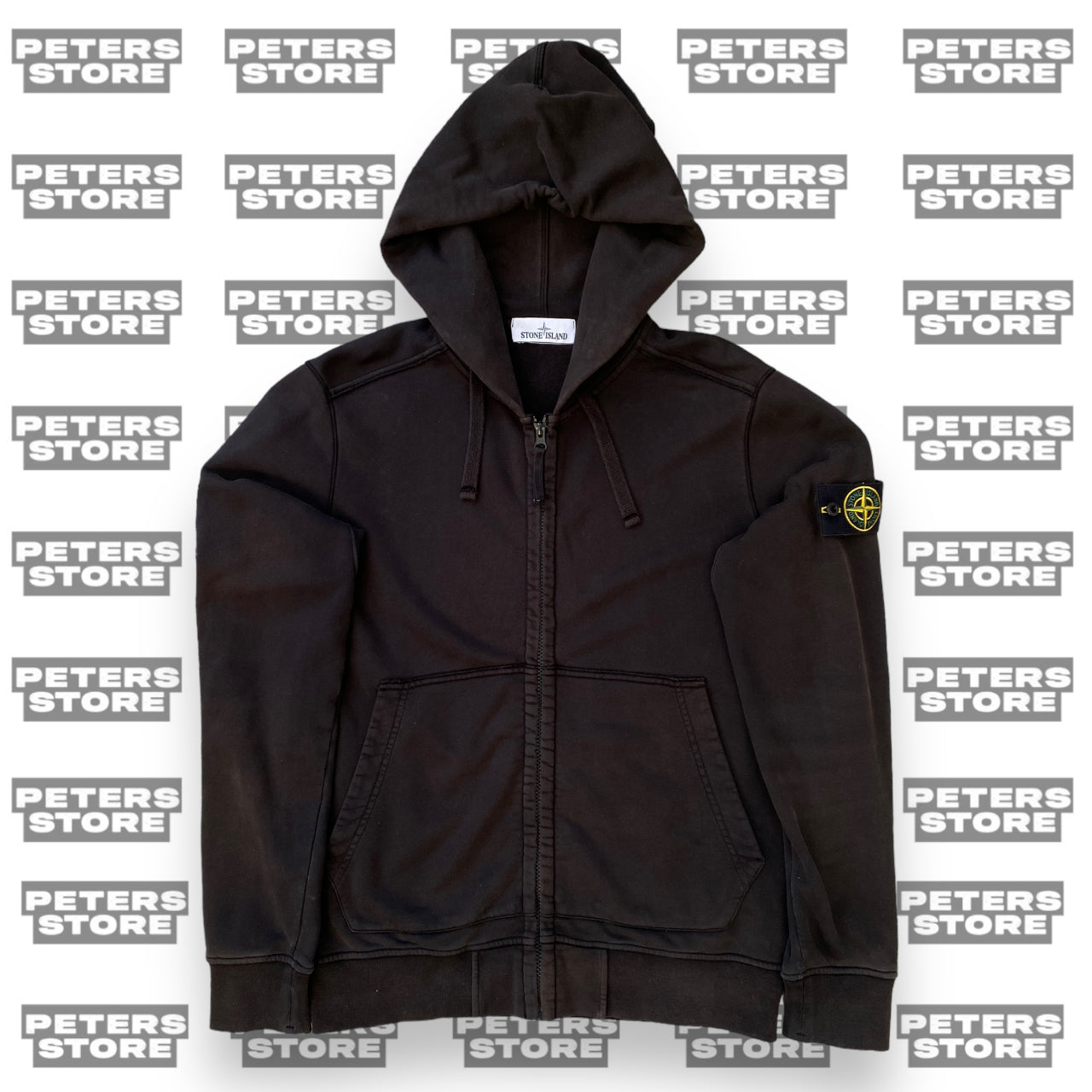 Stone Island Black Zip Up Hoodie