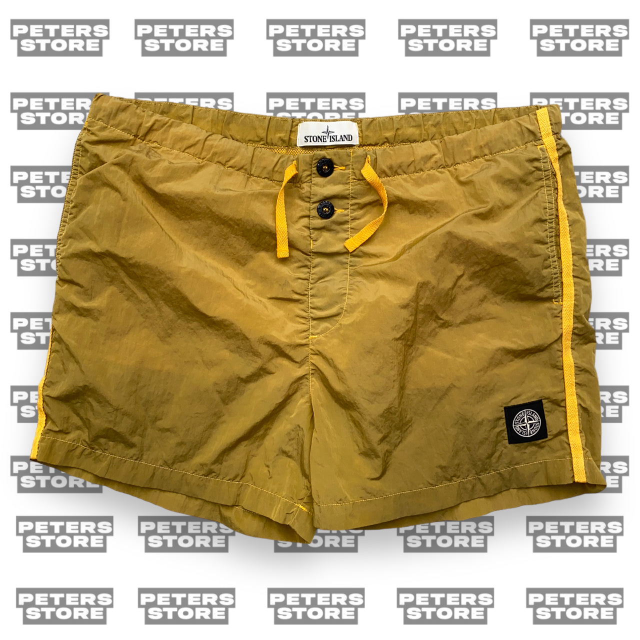 Stone Island Gold Nylon Metal Swim Shorts