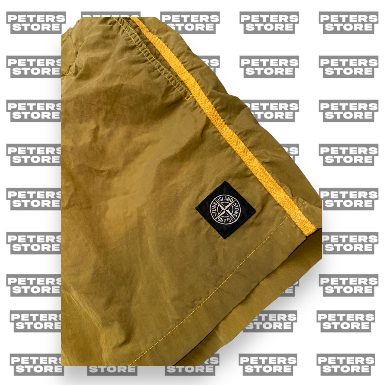 Stone Island Gold Nylon Metal Swim Shorts