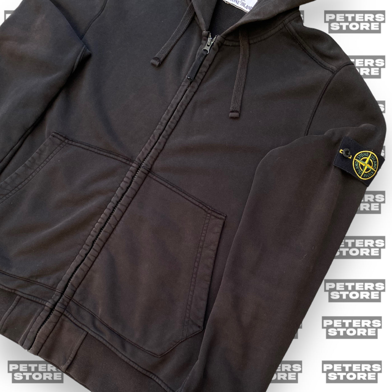 Stone Island Black Zip Up Hoodie