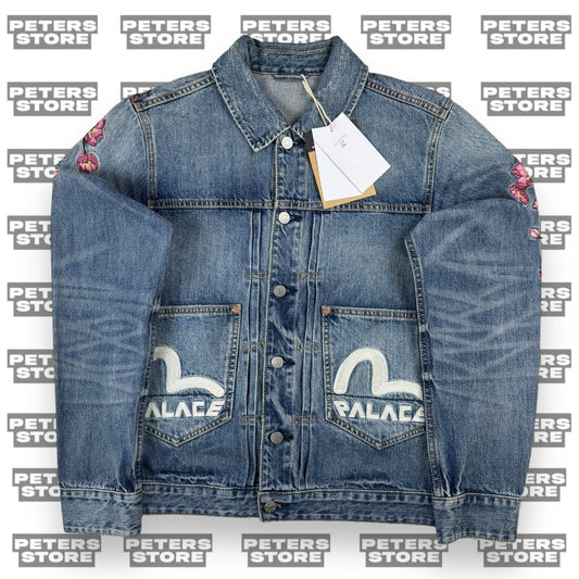 Palace Evisu Cherry Blossom Embroidery Denim Jacket