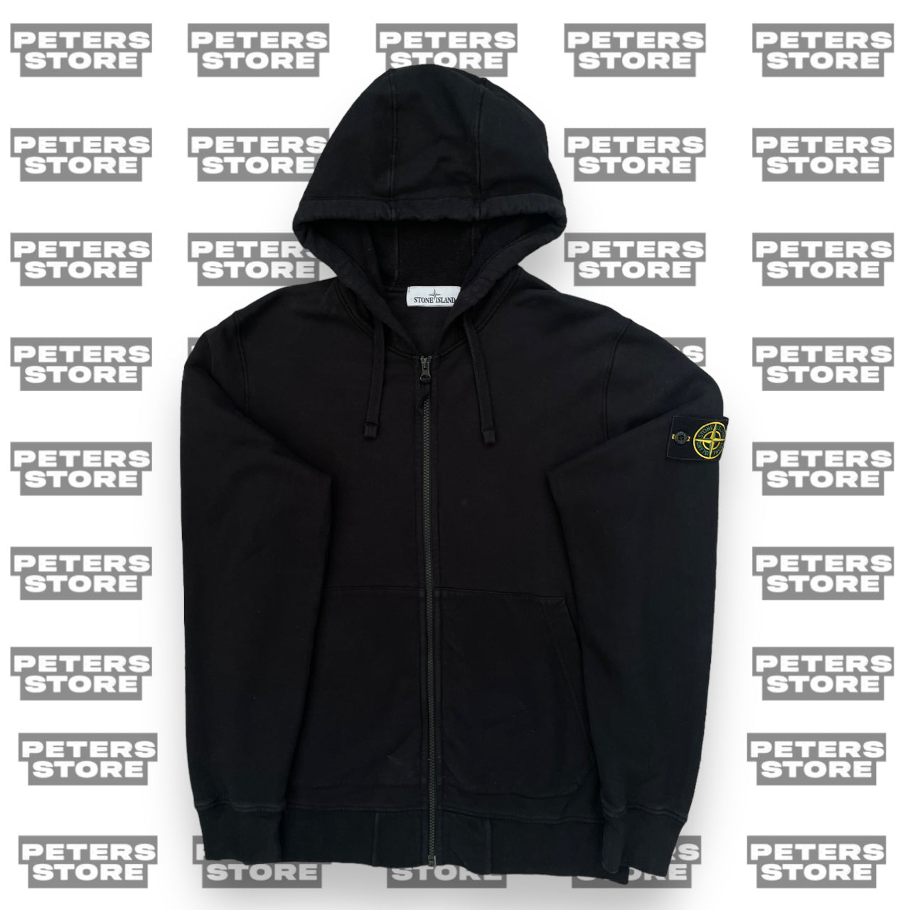 Stone Island Black Zip Up Hoodie