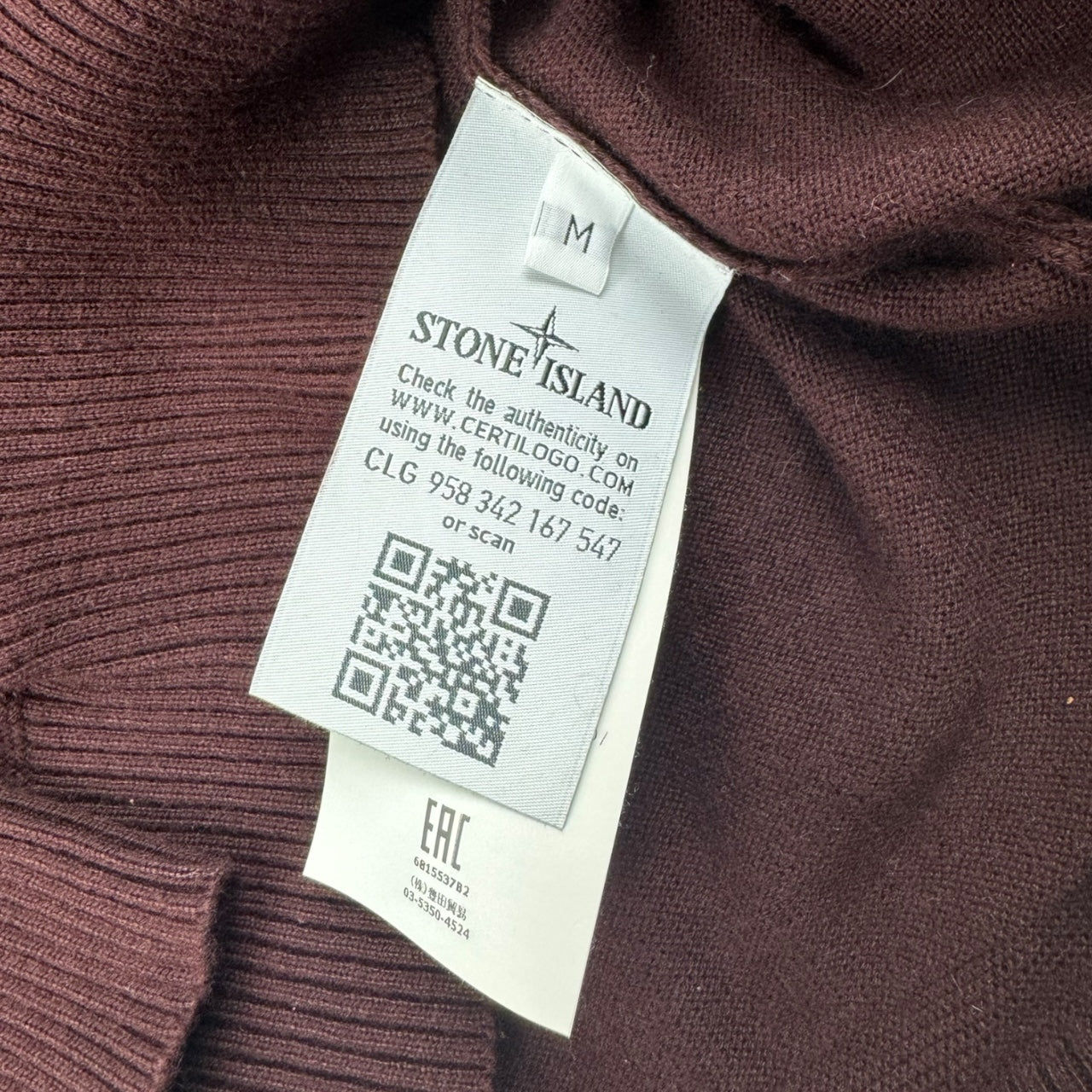 Stone Island Burgundy Knit Jumper