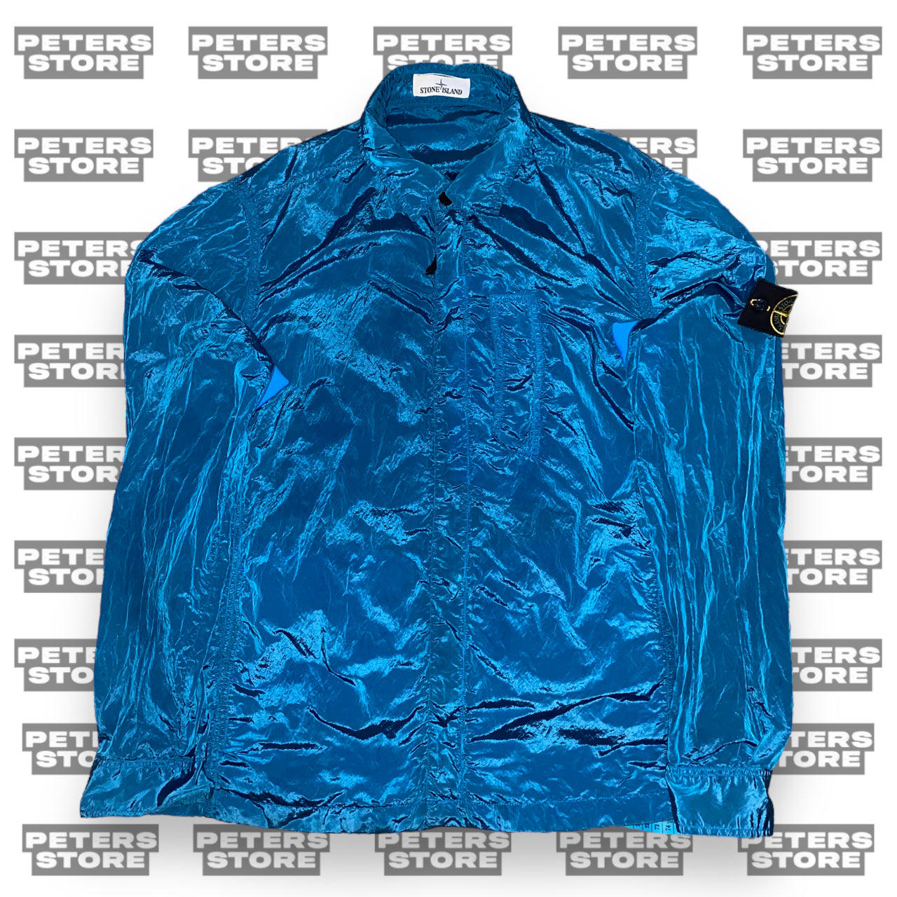 Stone Island Blue Nylon Metal Overshirt