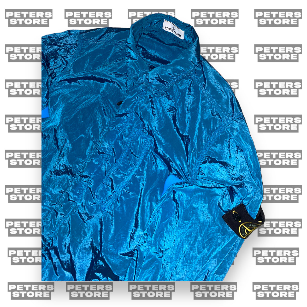 Stone Island Blue Nylon Metal Overshirt