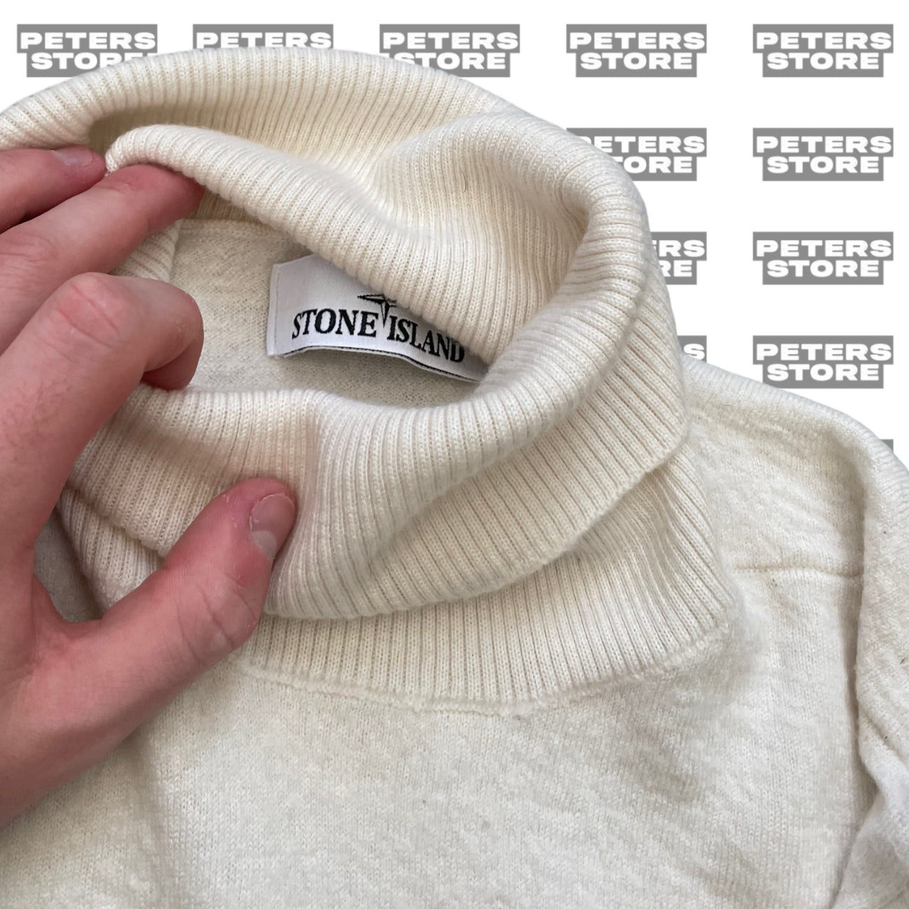 Stone Island Cream Turtle Neck Knit