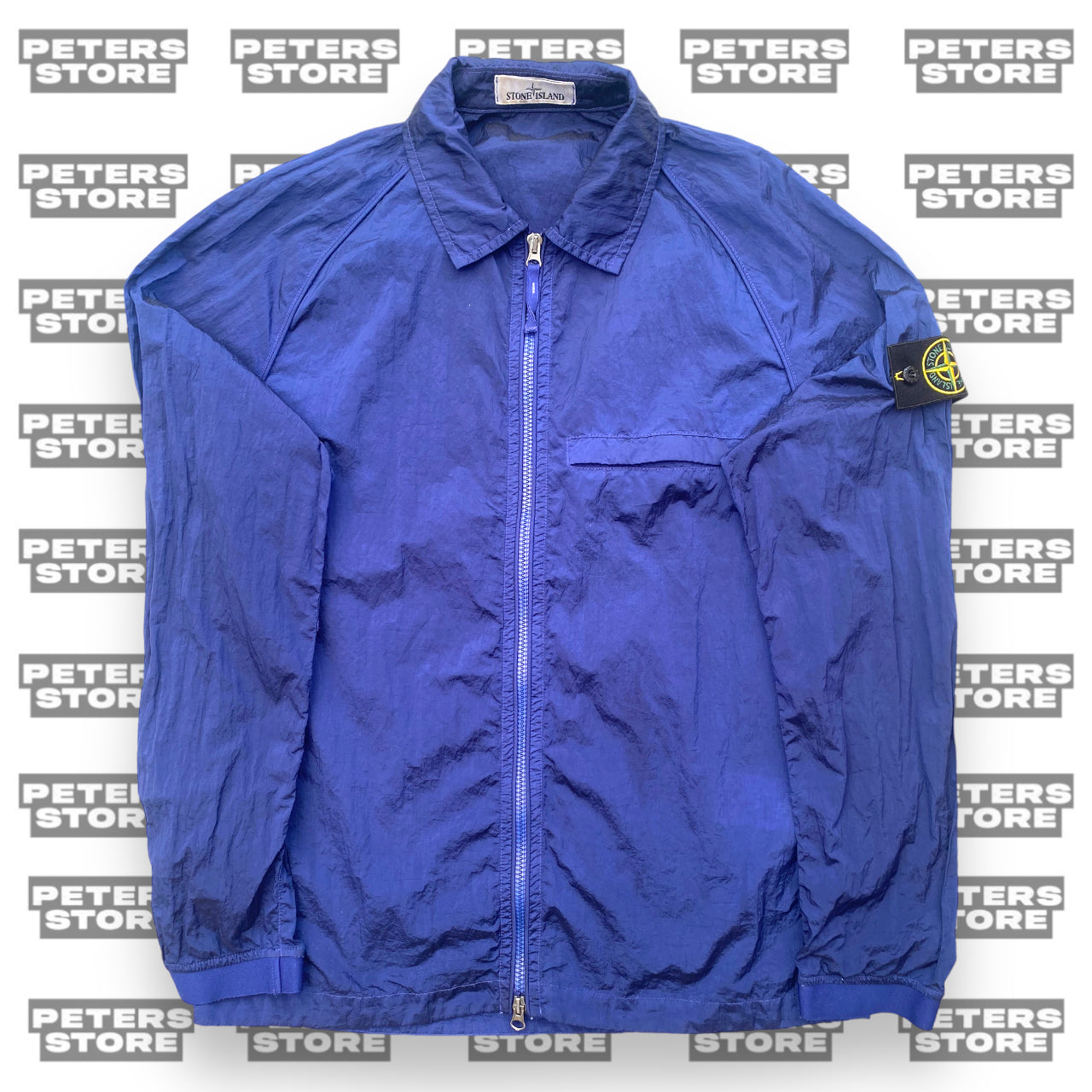 Stone Island Blue Nylon Metal Overshirt