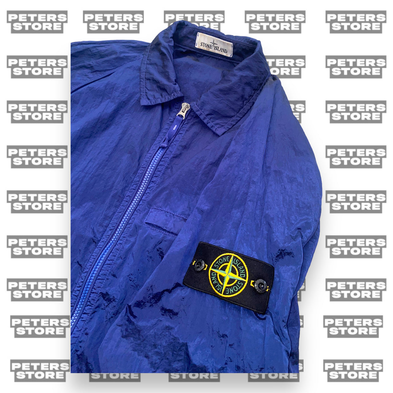 Stone Island Blue Nylon Metal Overshirt