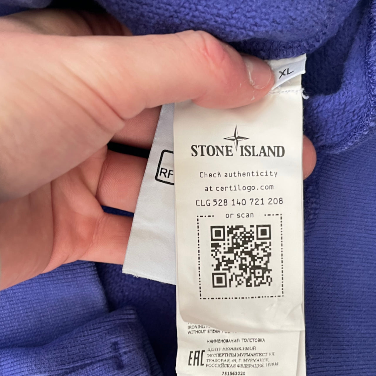 Stone Island Pervinca Blue Crewneck Jumper