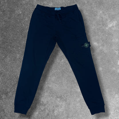 Stone Island Cotton Fleece Cargo Joggers Black Men's Large RRP £235