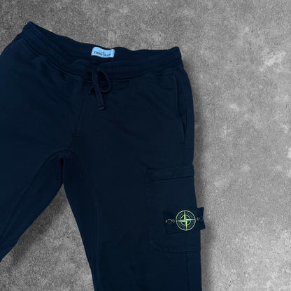 Stone Island Cotton Fleece Cargo Joggers Black Men's Large RRP £235