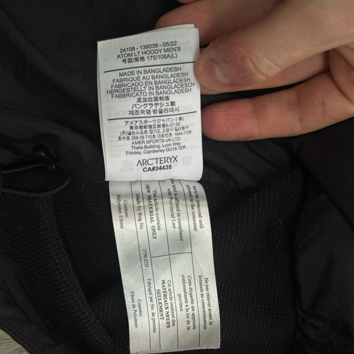 Arc'teryx Atom LT Hoody 2022 Black Men's Large RRP £280