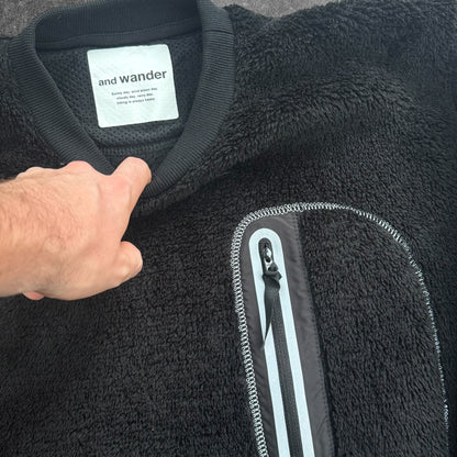 and wander Polartec Teddy Fleece Jumper Size 4 (Large) Black RRP £250