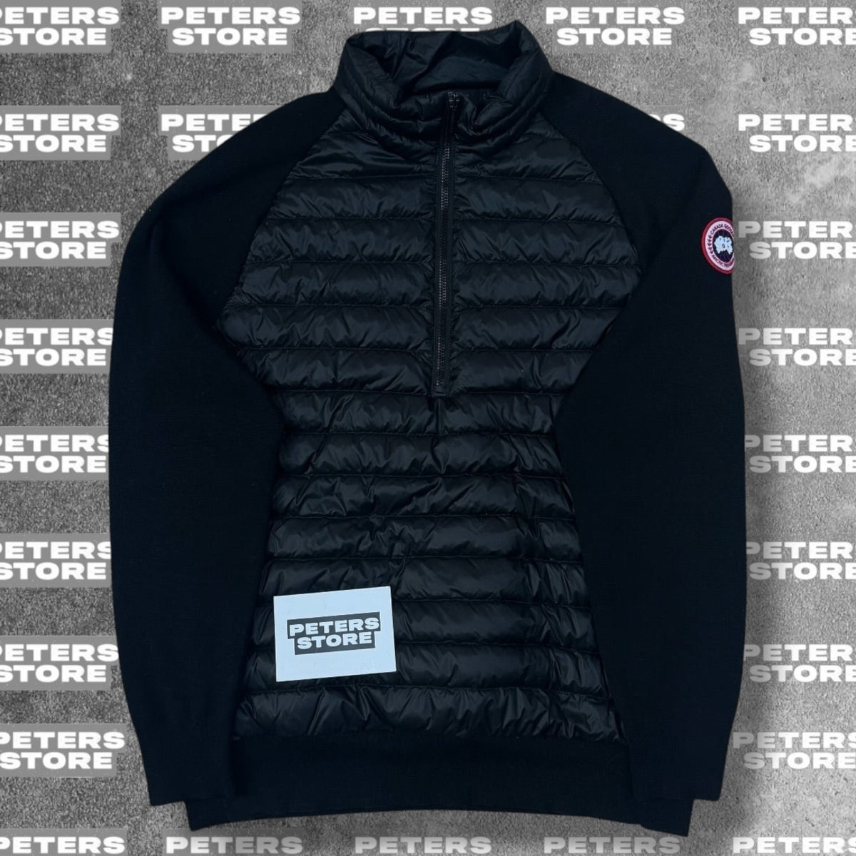 Canada Goose HyBridge Knit Quarter Zip Pullover Black Men's Medium
