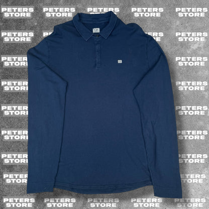 C.P. Company Long Sleeve Polo Navy front