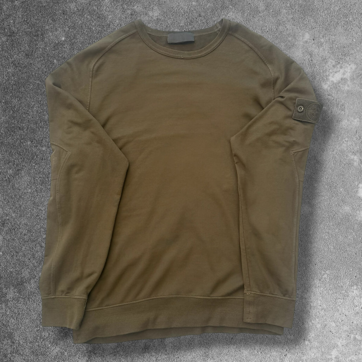 Stone Island Ghost Piece Crewneck Sweatshirt Khaki Men's Large