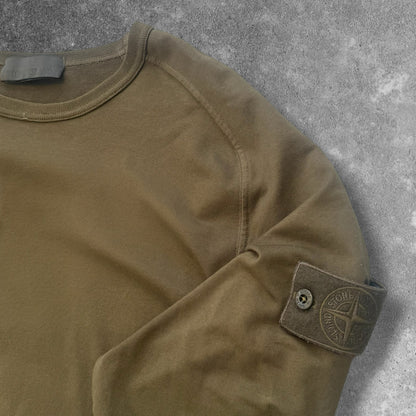Stone Island Ghost Piece Crewneck Sweatshirt Khaki Men's Large