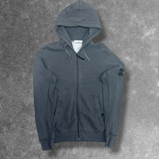 Stone Island Zip Hoodie Grey Men's Large