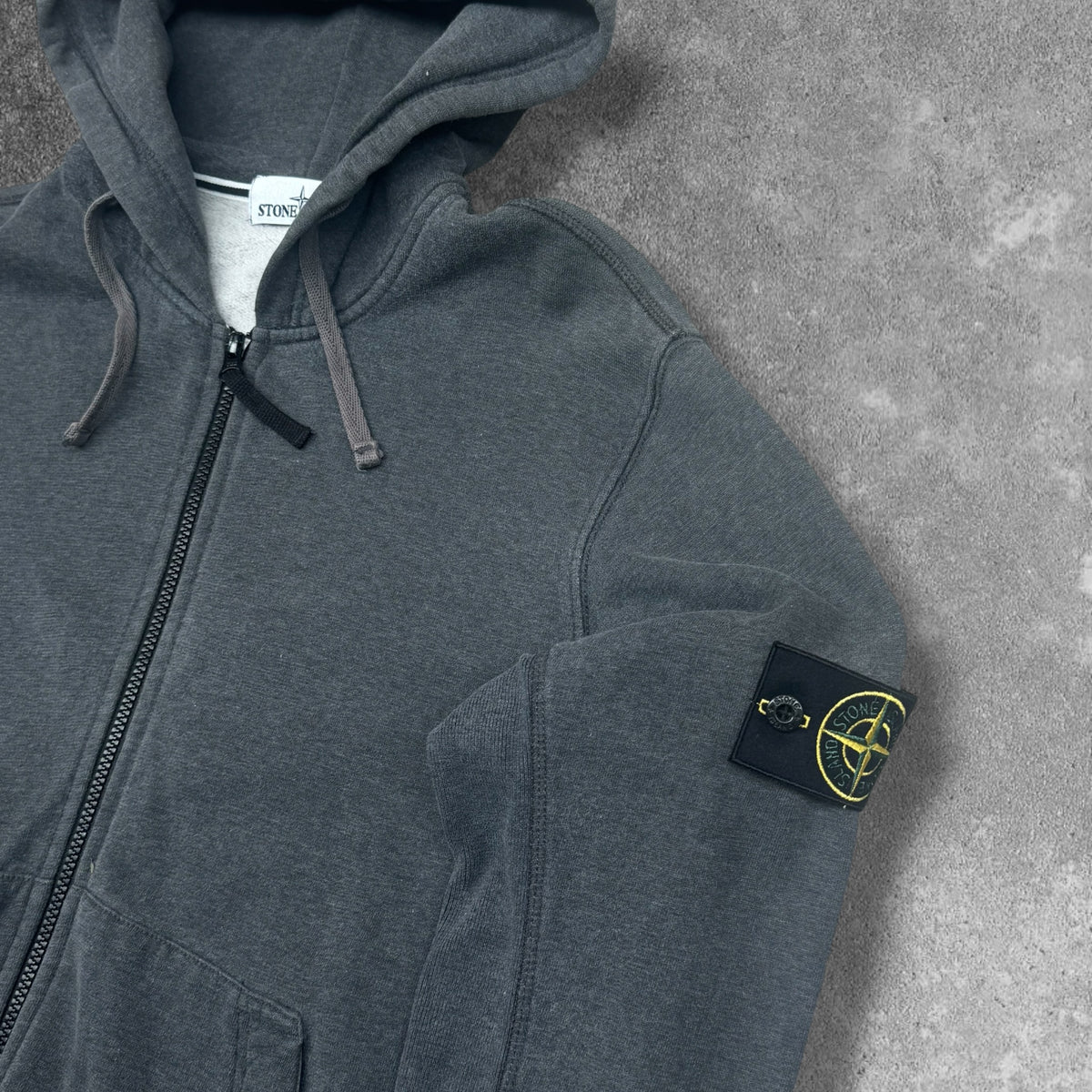 Stone Island Zip Hoodie compass badge