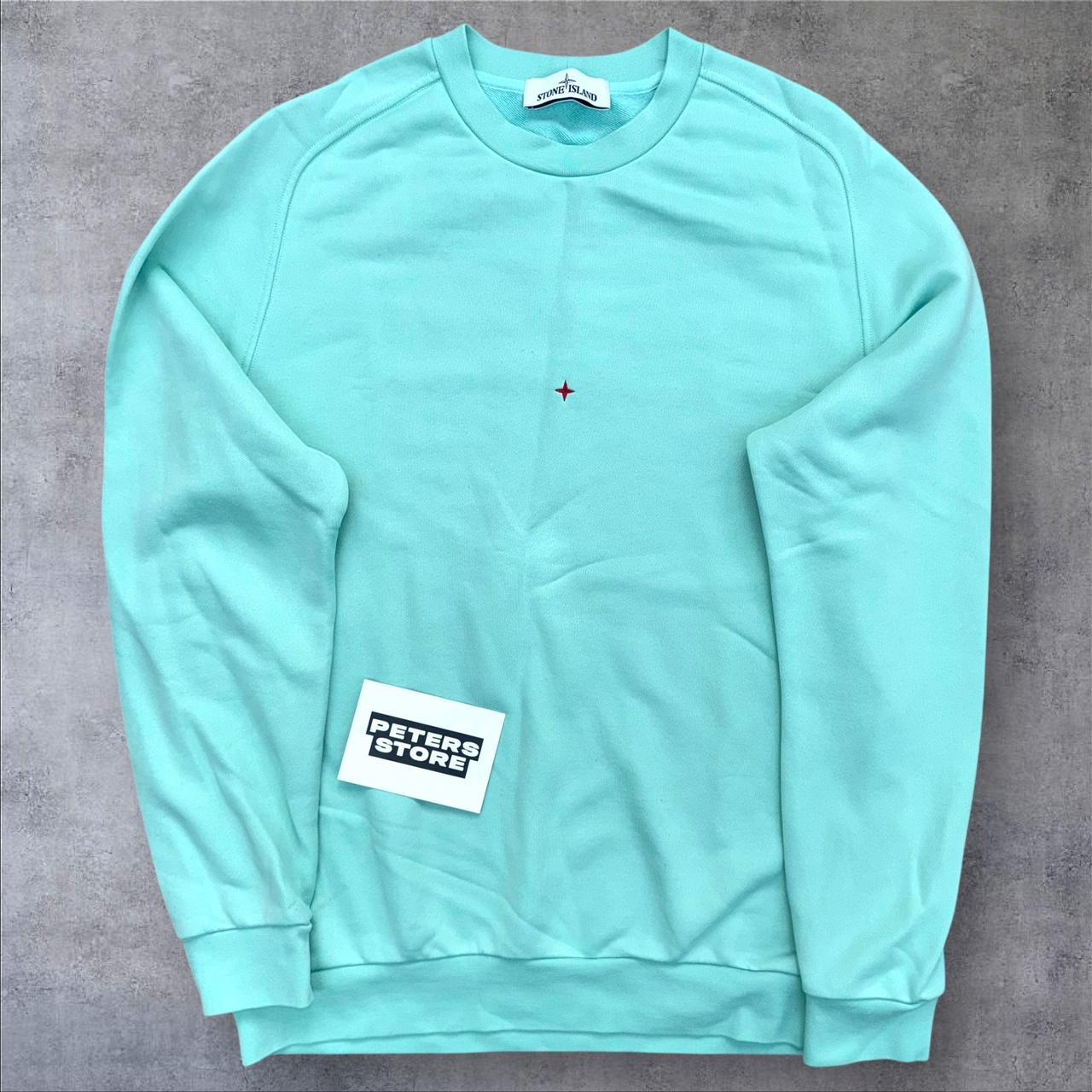 Stone Island Marina Sweatshirt Men’s Large Aqua Mint Crewneck Jumper RRP £275