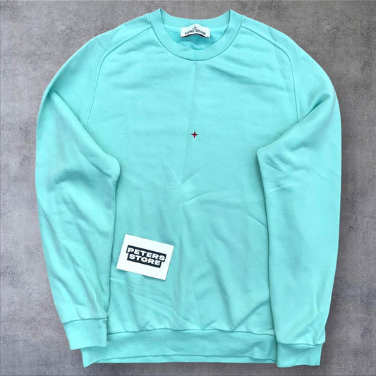 Stone Island Marina Sweatshirt Men’s Large Aqua Mint Crewneck Jumper RRP £275