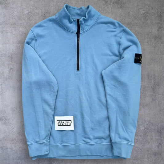 Stone Island Quarter Zip Sweatshirt Men’s XXL Light Blue Pullover RRP £295
