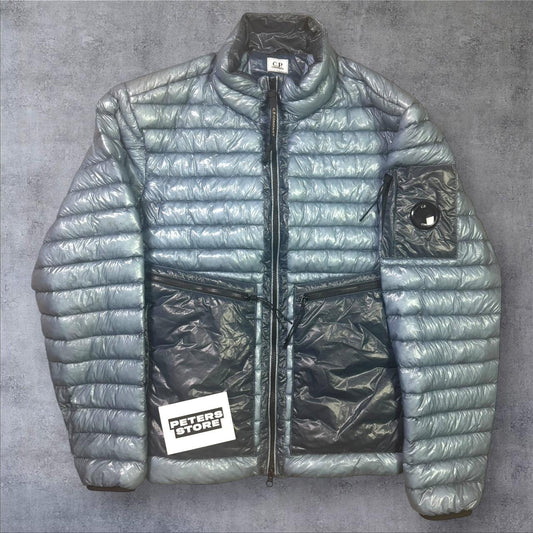 CP Company DD Down Jacket Men’s Large Blue Lens Sleeve Lightweight Puffer RRP £500