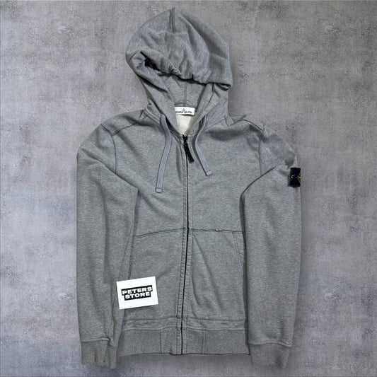 Stone Island Grey Zip Up Hoodie Jumper