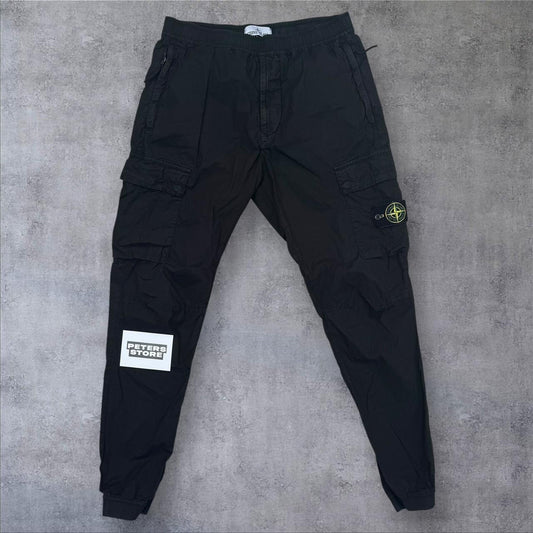Stone Island Cargo Joggers Men’s W32 Black Badge Pocket Nylon Pants Type RE-T , RRP £350