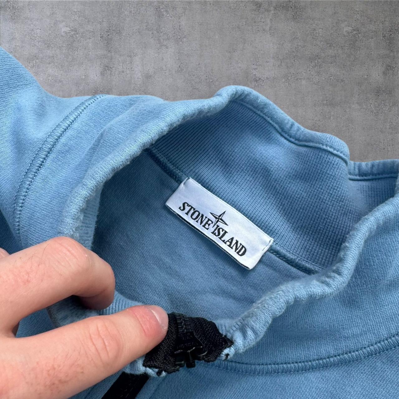 Stone Island Quarter Zip Sweatshirt Men’s XXL Light Blue Pullover RRP £295