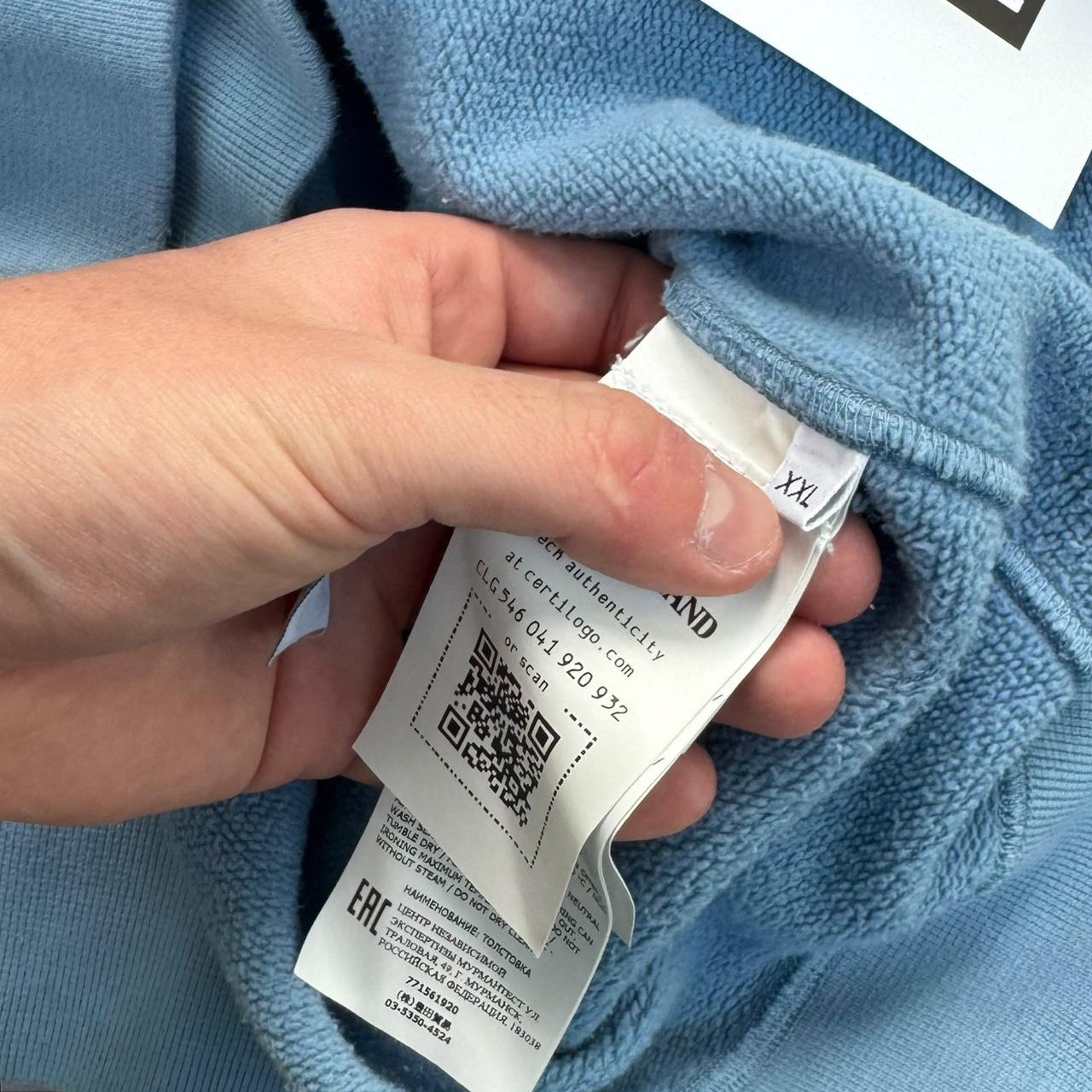 Stone Island Quarter Zip Sweatshirt Men’s XXL Light Blue Pullover RRP £295