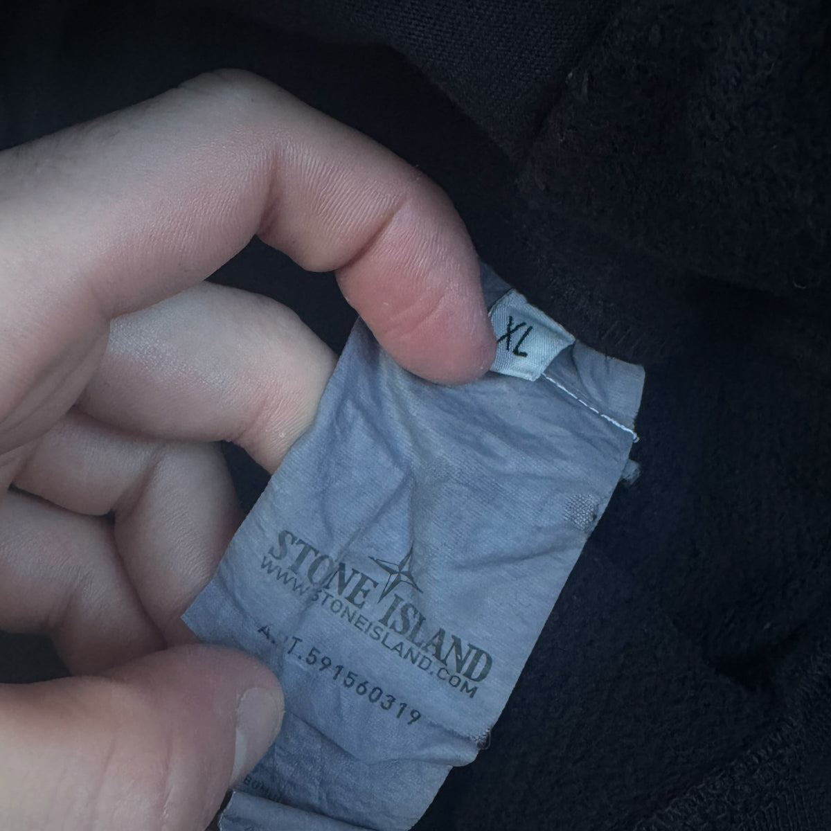Stone Island Full Zip Sweatshirt Men's XL Black Stand Collar Jumper RRP £250+