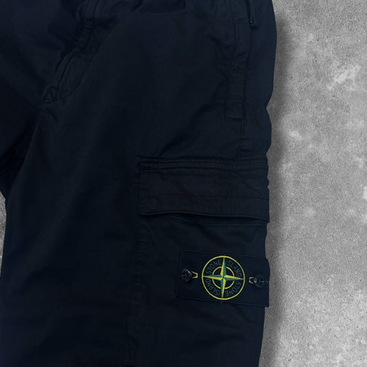 Stone Island Cargo Trousers Men's 34W (Large) Black Garment Dyed RRP £230+