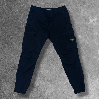 Stone Island Cargo Trousers Men's 34W (Large) Black Garment Dyed RRP £230+