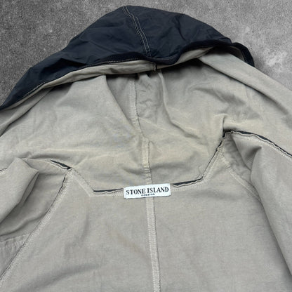 Stone Island SS 2005 Hooded Jacket Men's XL Dark Grey Contrast Stitch