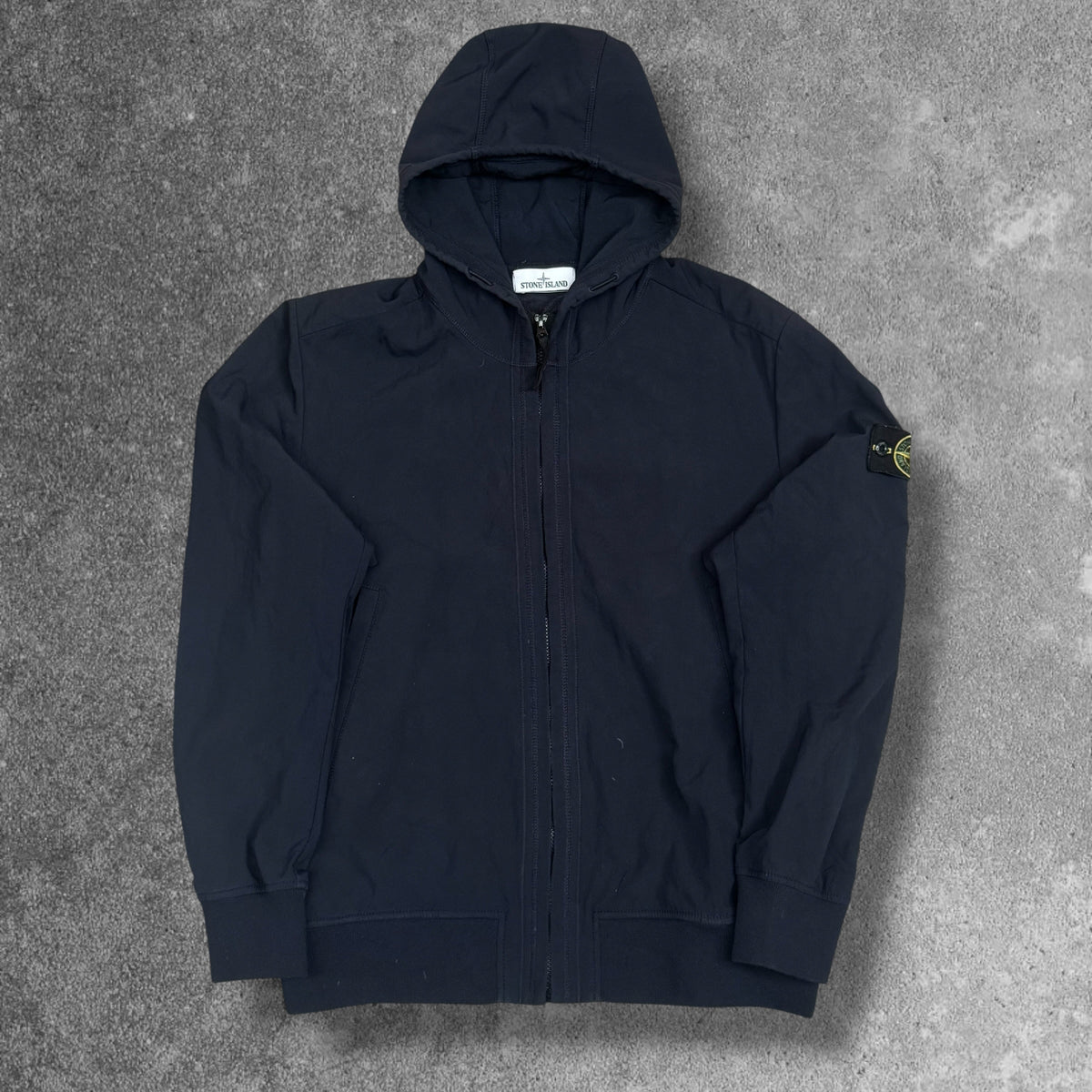 Stone Island Light Soft Shell-R Hooded Jacket Men's XL Navy