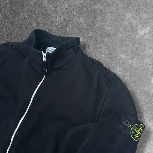 Stone Island Full Zip Sweatshirt Men's XL Black Stand Collar Jumper RRP £250+
