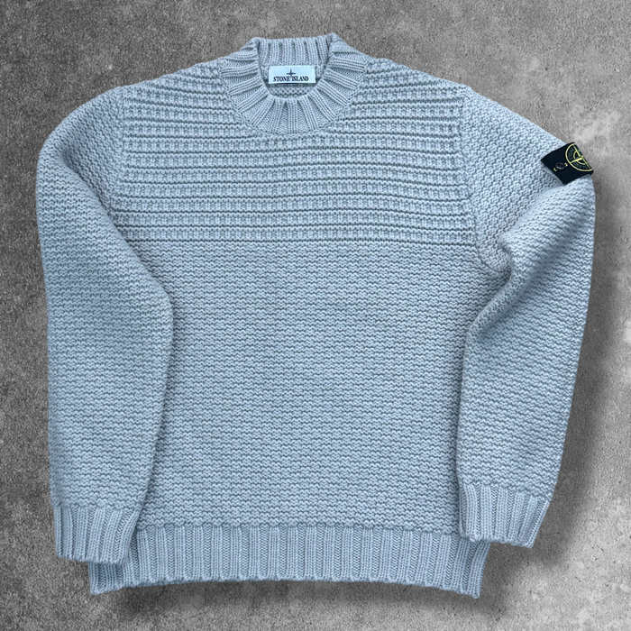 Stone Island Heavy Knit Jumper Large Grey V0061 RRP £395