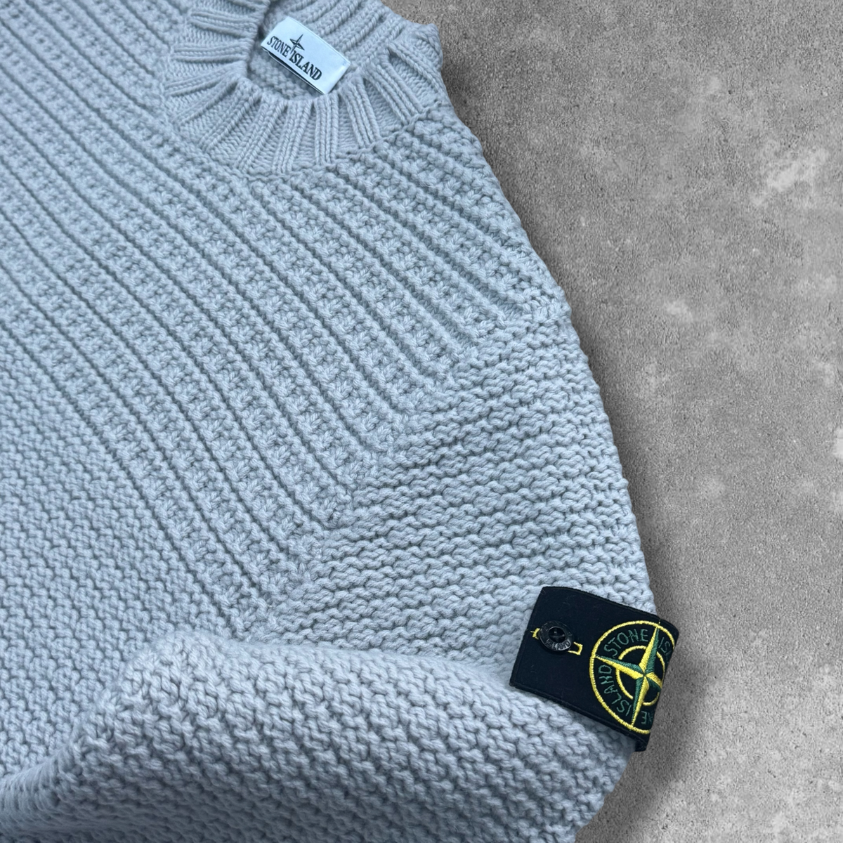 Stone Island Heavy Knit Jumper Large Grey V0061 RRP £395