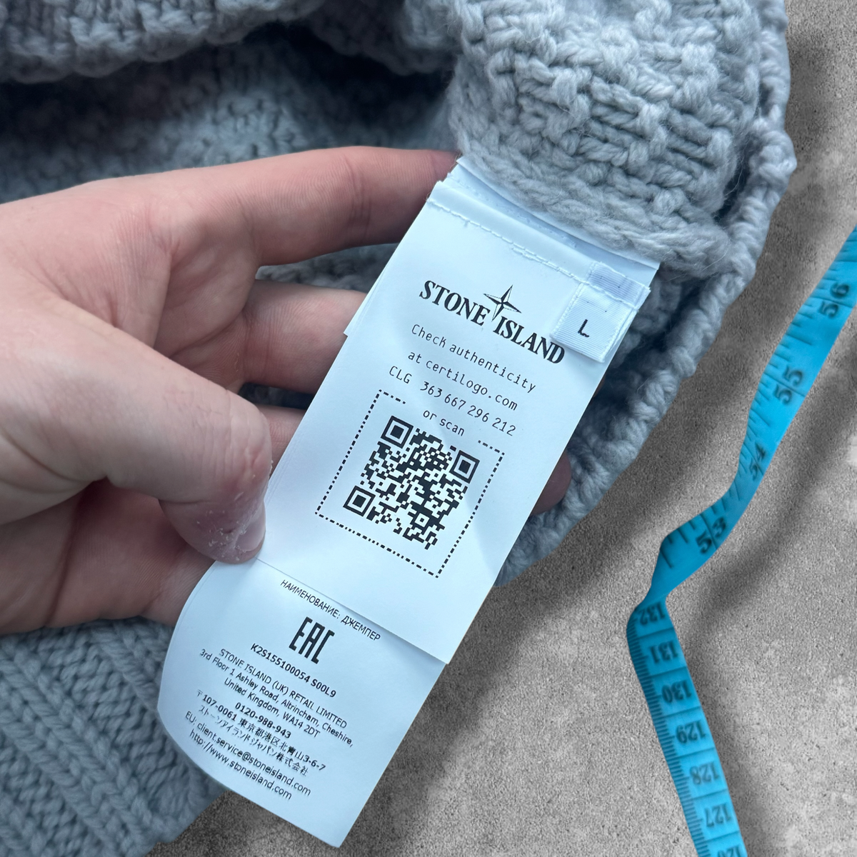 Stone Island Heavy Knit Jumper Large Grey V0061 RRP £395