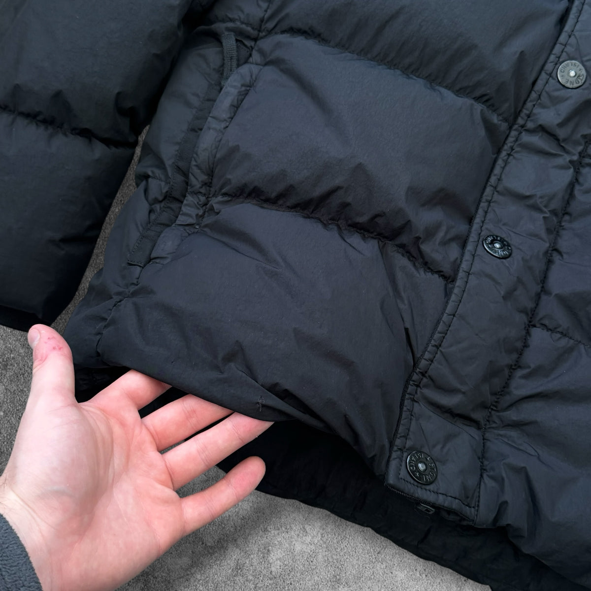 Stone Island Crinkle Reps NY Down Jacket Black Men's XL RRP £900