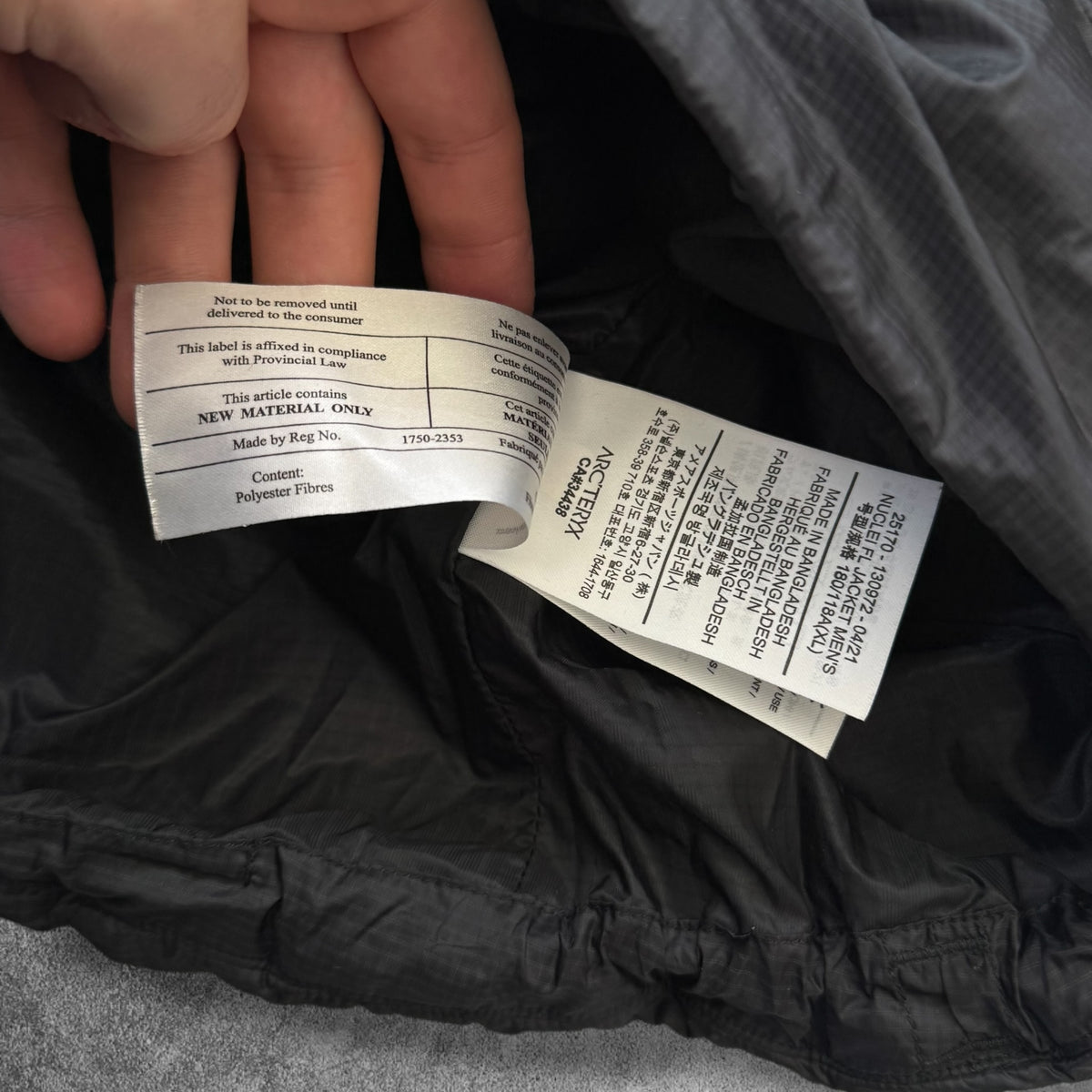 Arc'teryx Nuclei FL Jacket 2021 Black Men's XL