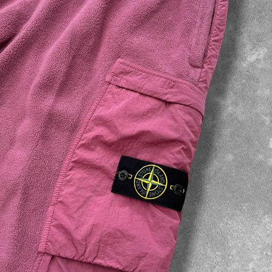 Stone Island Fleece Cargo Joggers 2023 Rose Quartz Men's Large