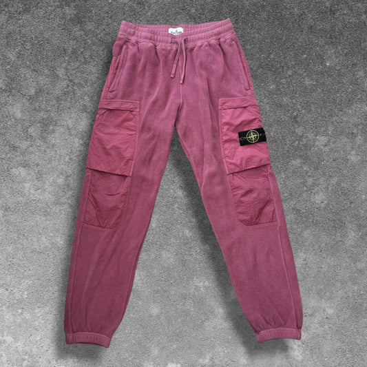 Stone Island Fleece Cargo Joggers 2023 Rose Quartz Men's Large